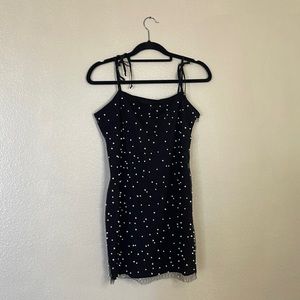 Black lace with pearls slip dress size M